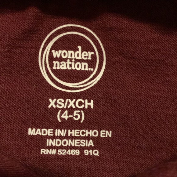 Garanimals Size 5T black pants. Elastic waist Shirt Size XS/XCH (4-5) Burgundy - Picture 8 of 10